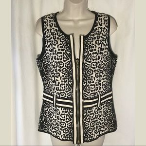 Etcetera Animal Print Sleeveless Top Size Large